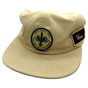 VANS Off The Wall Dusk Downer Jockey Hat Strapback Cap Tan Taupe Mens